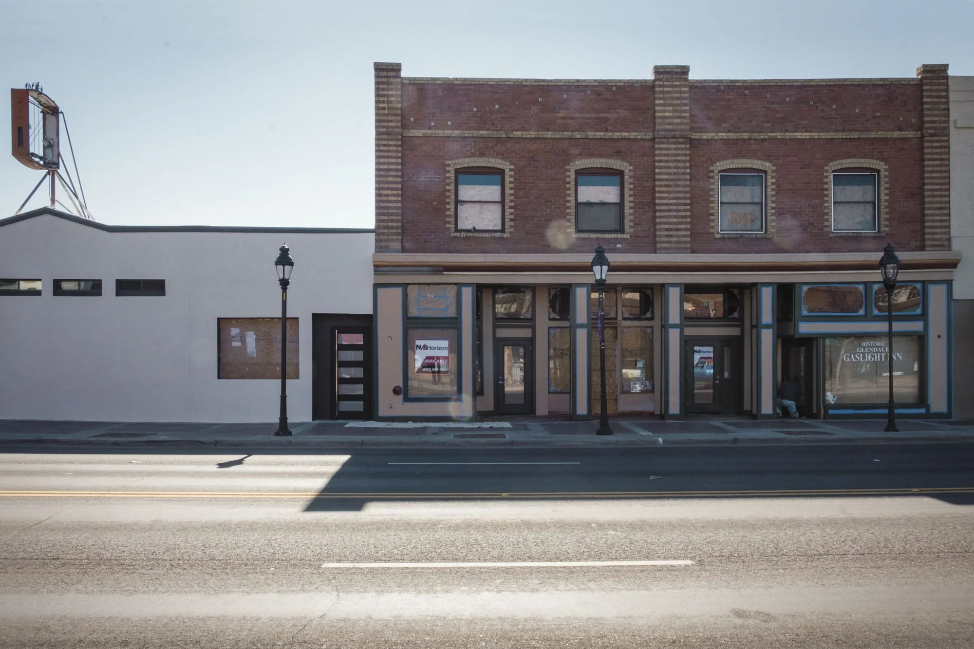 Historic brick commercial building in downtown Glendale
